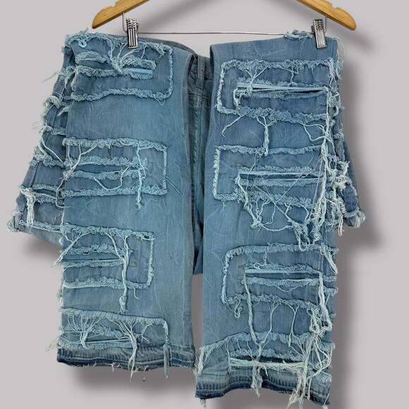 Jordan Craig Legacy Edition Distressed Denim Jeans Ripped Frayed Design Size 38 - Picture 3 of 6